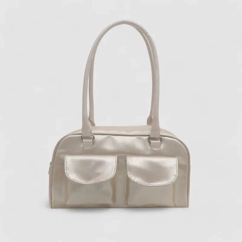 Daily Organizer Luxury Structure Nolisse | Glossy Black Patent Leather Shoulder Bag ?C Sleek & Stylish