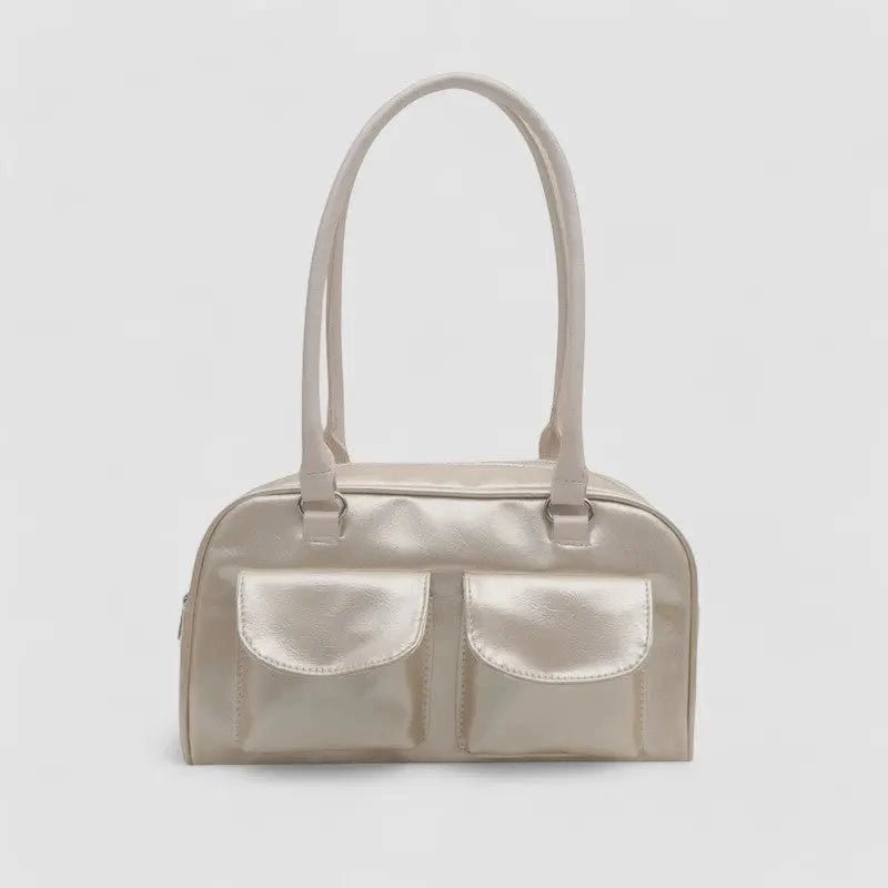 Lightweight Utility Nolisse | Glossy Black Patent Leather Shoulder Bag ?C Sleek & Stylish