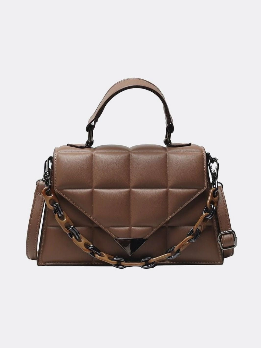 Urban Trend Urban Everyday Aurora Quilted Statement Bag ?C Structured Handbag with Chain Detail & Top Handle