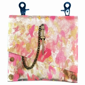 Graffiti Painted Leather Convertible Fanny Pack Minimalist Look Practical Travel