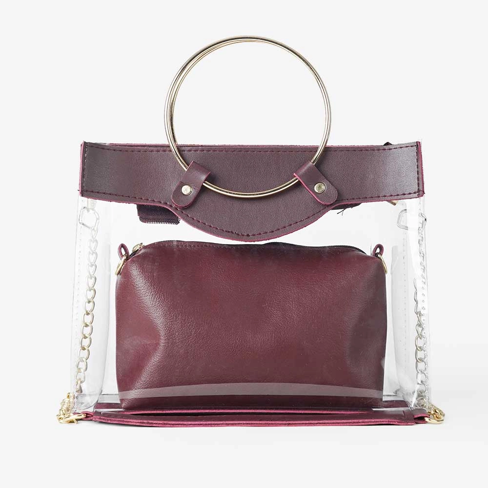 Trendy Look Smart Utility Acrylic Bag Maroon