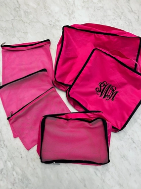 Smart Look Sleek Finish Monogram Pink Packing Cubes