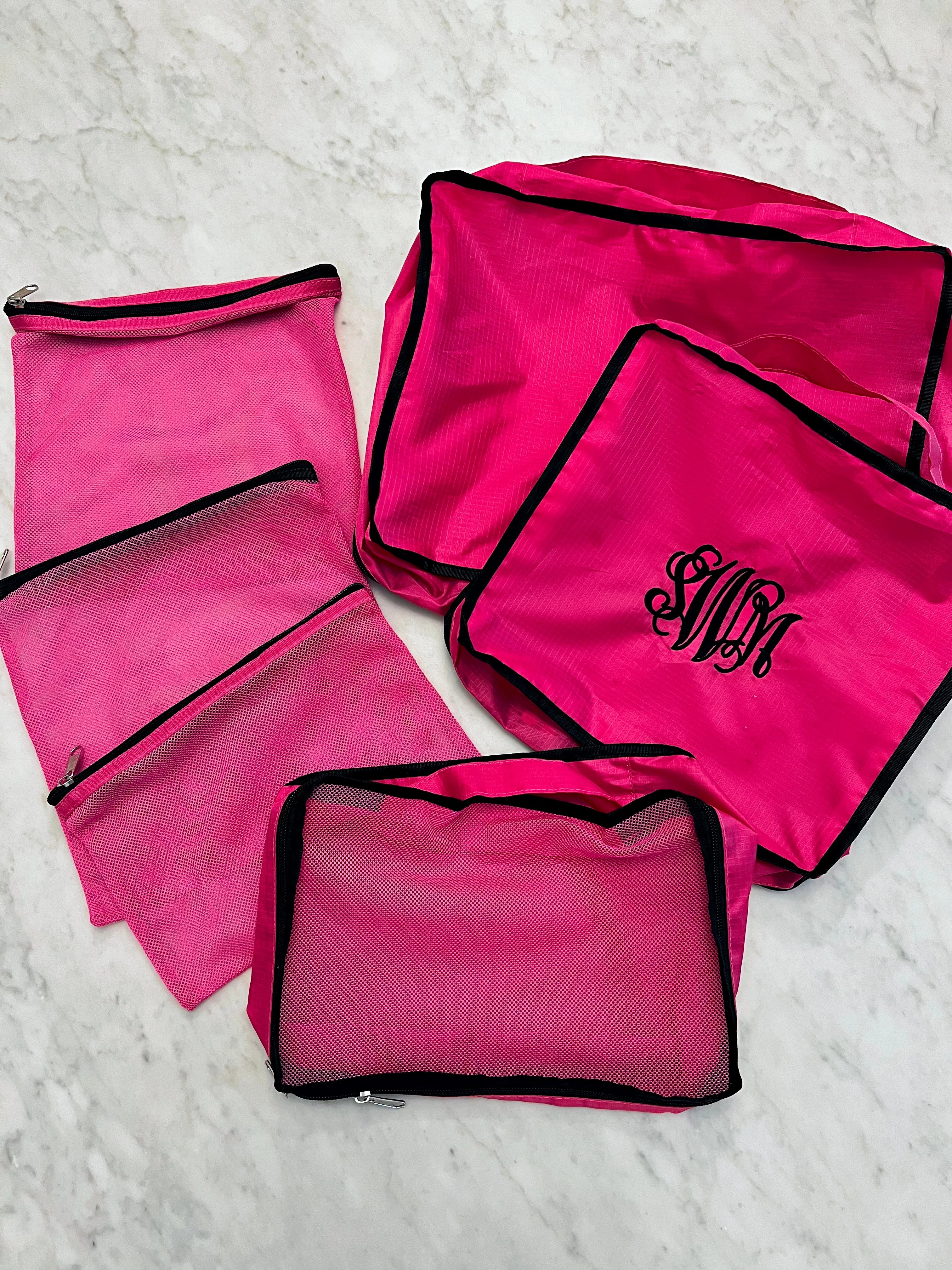 Smart Look Sleek Finish Monogram Pink Packing Cubes