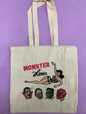 Utility Companion Refined Weekend Monster Lover Canvas Tote Bag