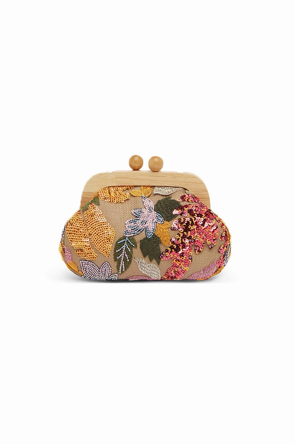 Functional Form Classic Companion Nancy Floral Sequinned Clutch Bag Multi Colour