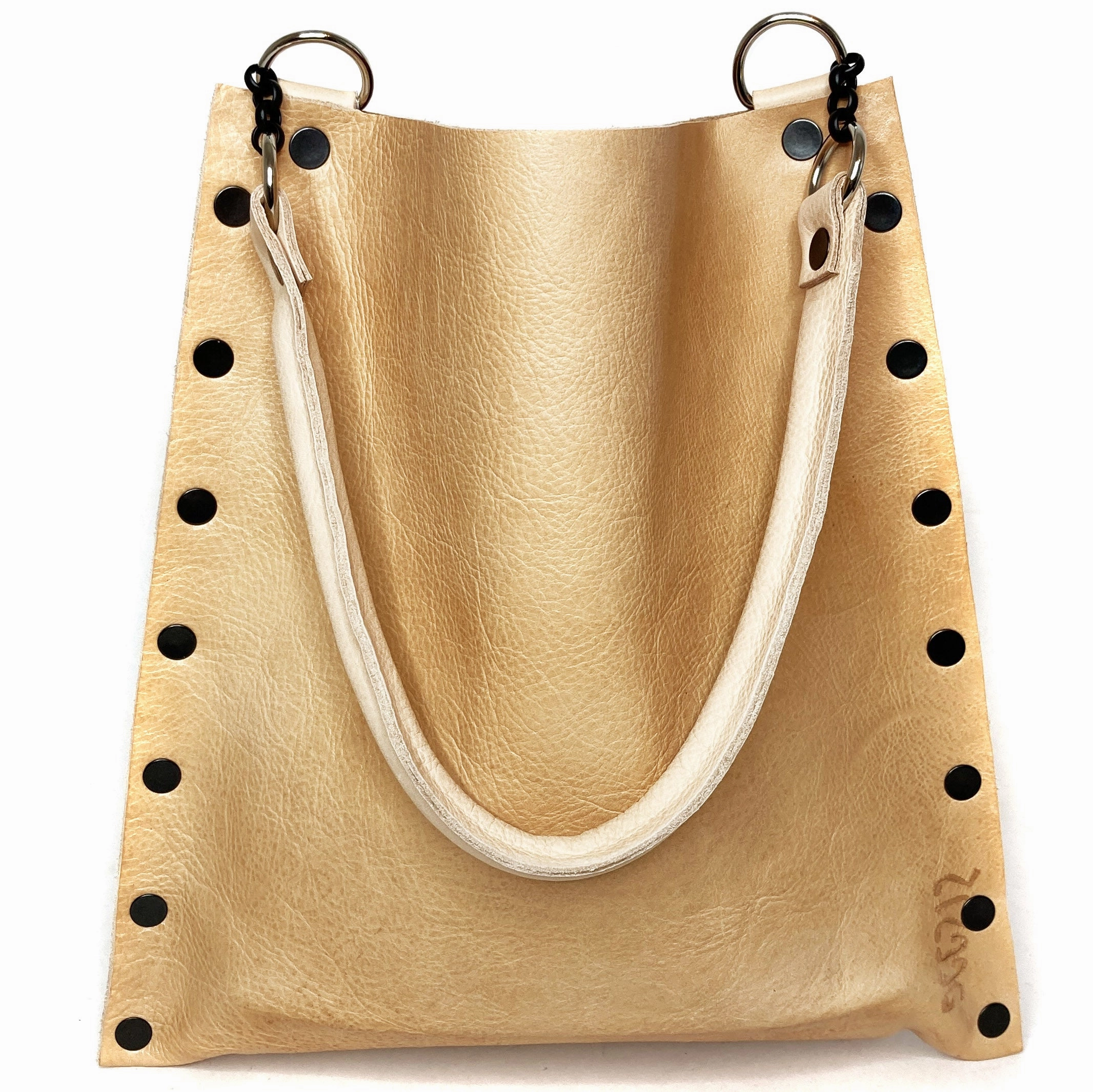 Work Essential Natural Leather Sleek silhouette Tote Bag