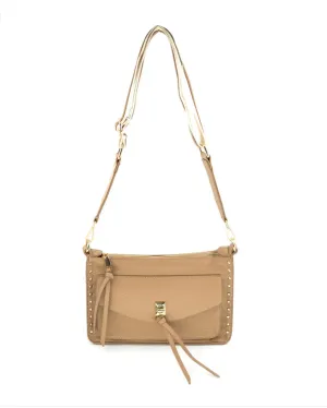 Lila Camel Studded BC Bag Crossbody Clutch Sleek Spirit