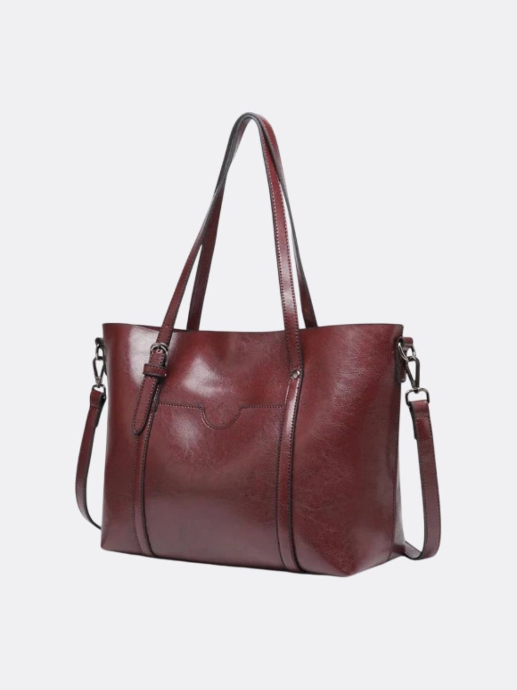 Polished Finish Brown Leather Tote Bag ?C Classic Elegance Meets Everyday Practicality