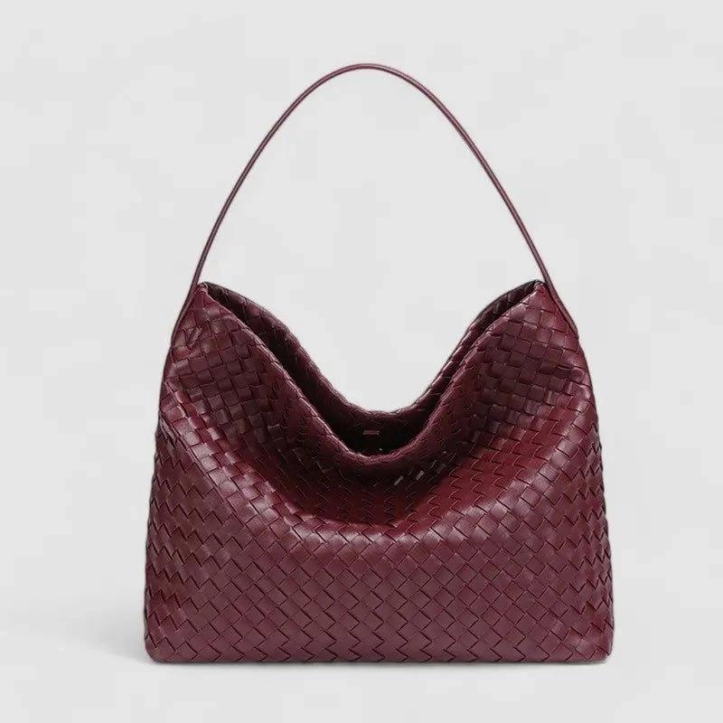 Sorvessa | Black Woven Leather Shoulder Bag ?C Elegant & Versatile Modern Life daily necessity