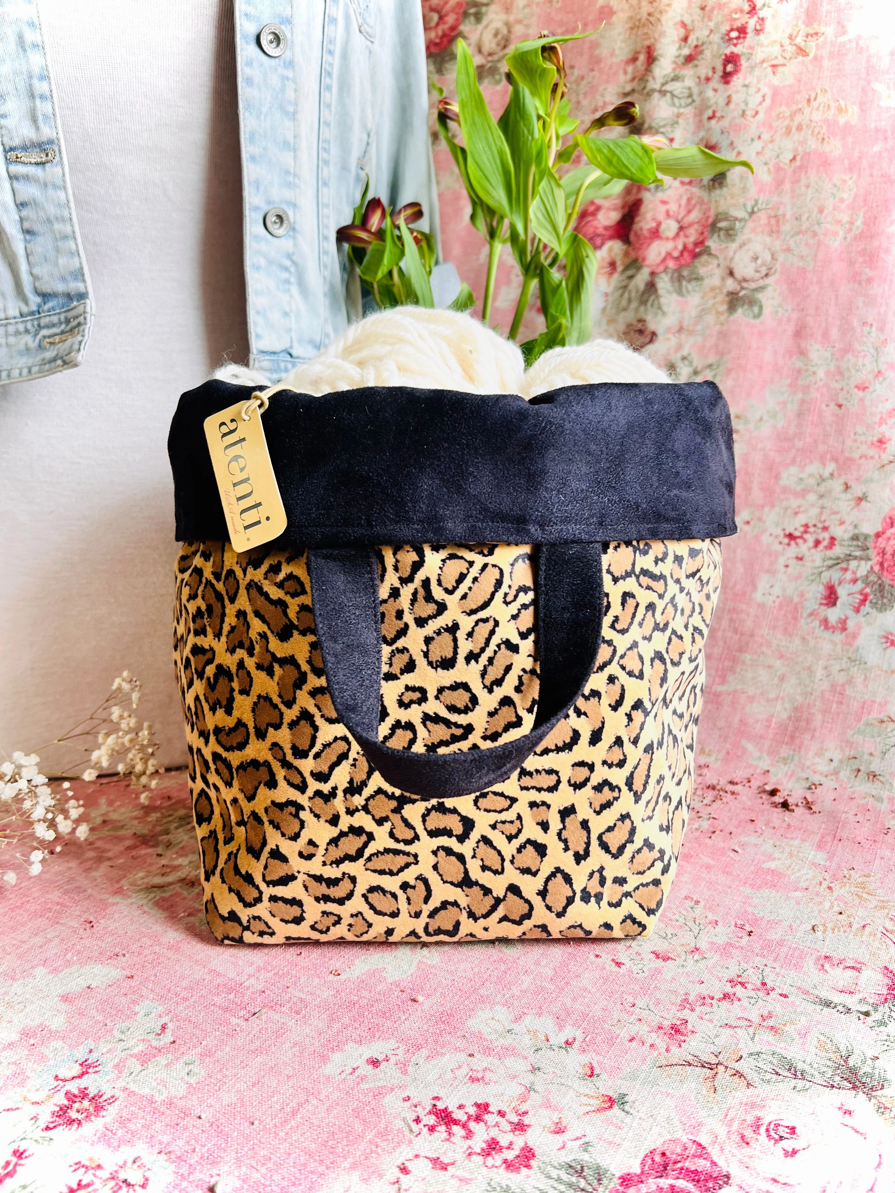 Travel Explorer Large Handle New York Hope Basket, -Handmade USA Project Bag