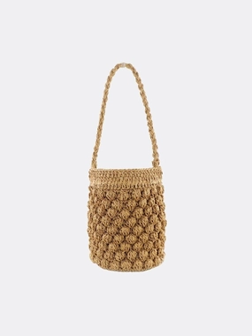 Nova Mini Crochet Bucket Bag ?C Handwoven Straw Purs Soft Texture Finish Simple Modern Design