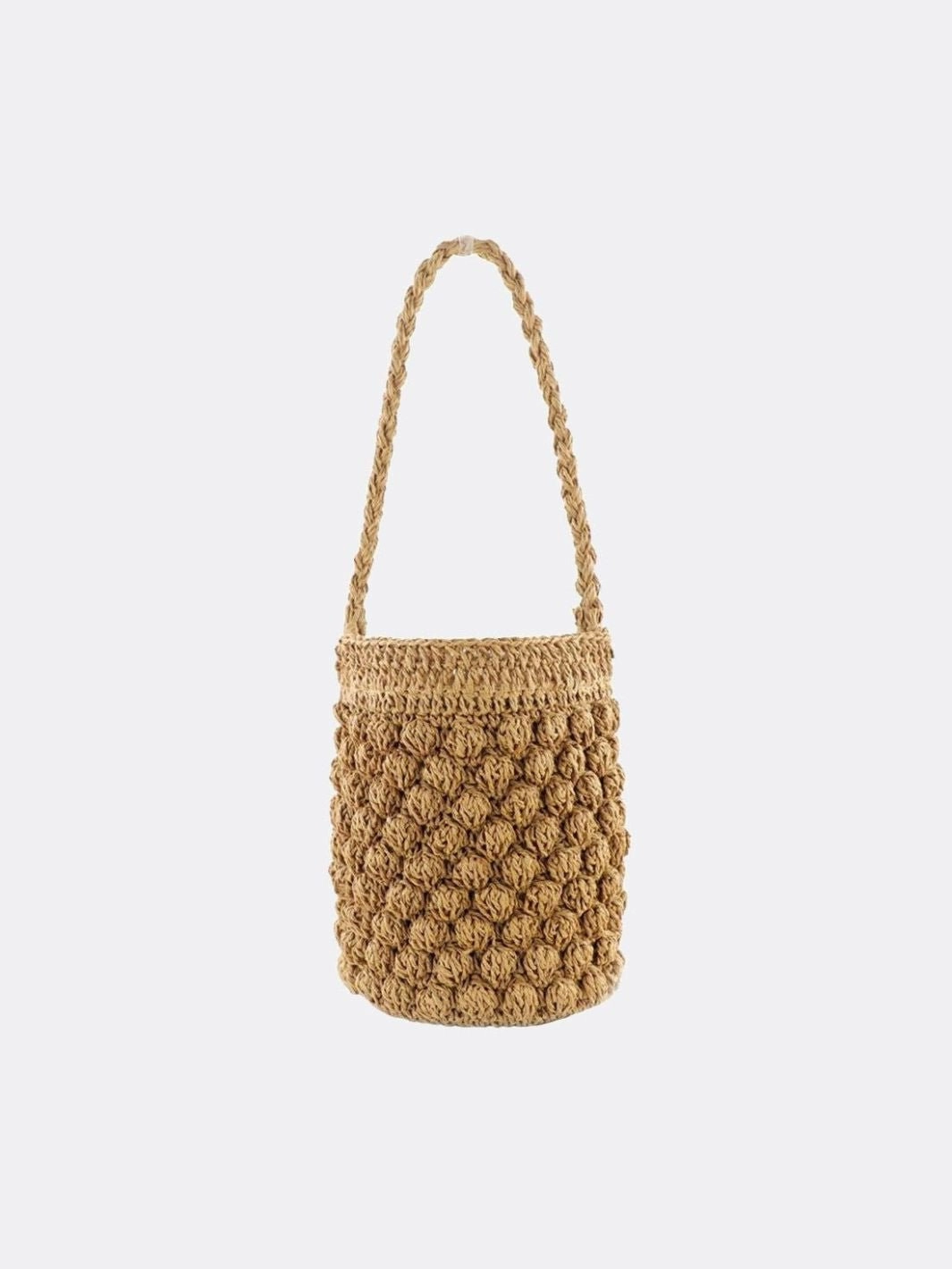 Nova Mini Crochet Bucket Bag ?C Handwoven Straw Purs Soft Texture Finish Simple Modern Design
