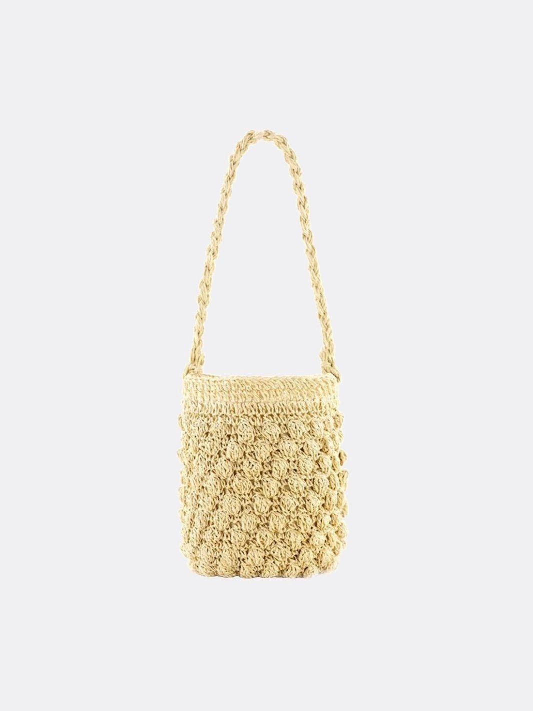 Nova Mini Crochet Bucket Bag ?C Handwoven Straw Purs Modern Living Casual Daily