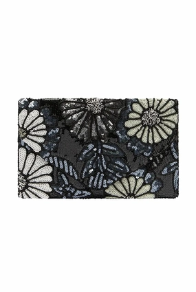 Nova Sequinned Clutch Bag Black Durable Simplicity Daily Essential