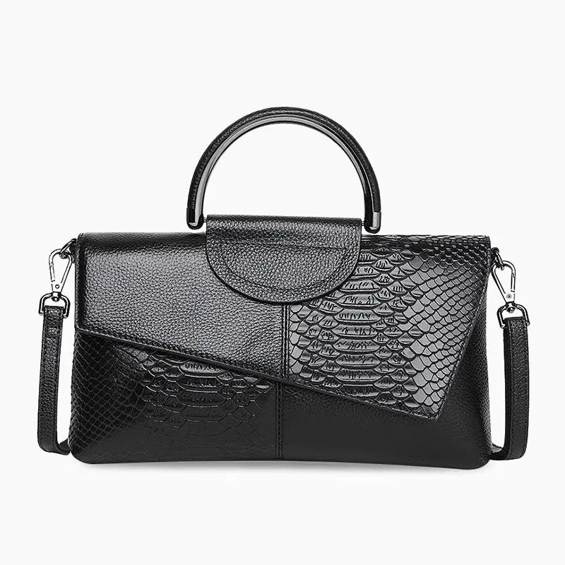 Nytheria | Black Textured Leather Handbag ?C Bold & Sophisticated Sleek Appearance