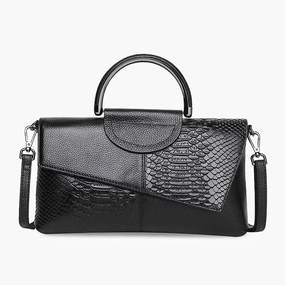 Nytheria | Black Textured Leather Handbag ?C Bold & Sophisticated Sleek Appearance