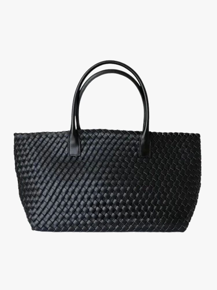Olyndra | Tan Woven Leather Tote Bag ?C Effortless & Stylish Light Fashion