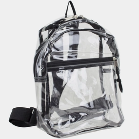 100% Transparent Clear Mini Backpack with Adjustable Straps Hiking Explorer Sleek Profile