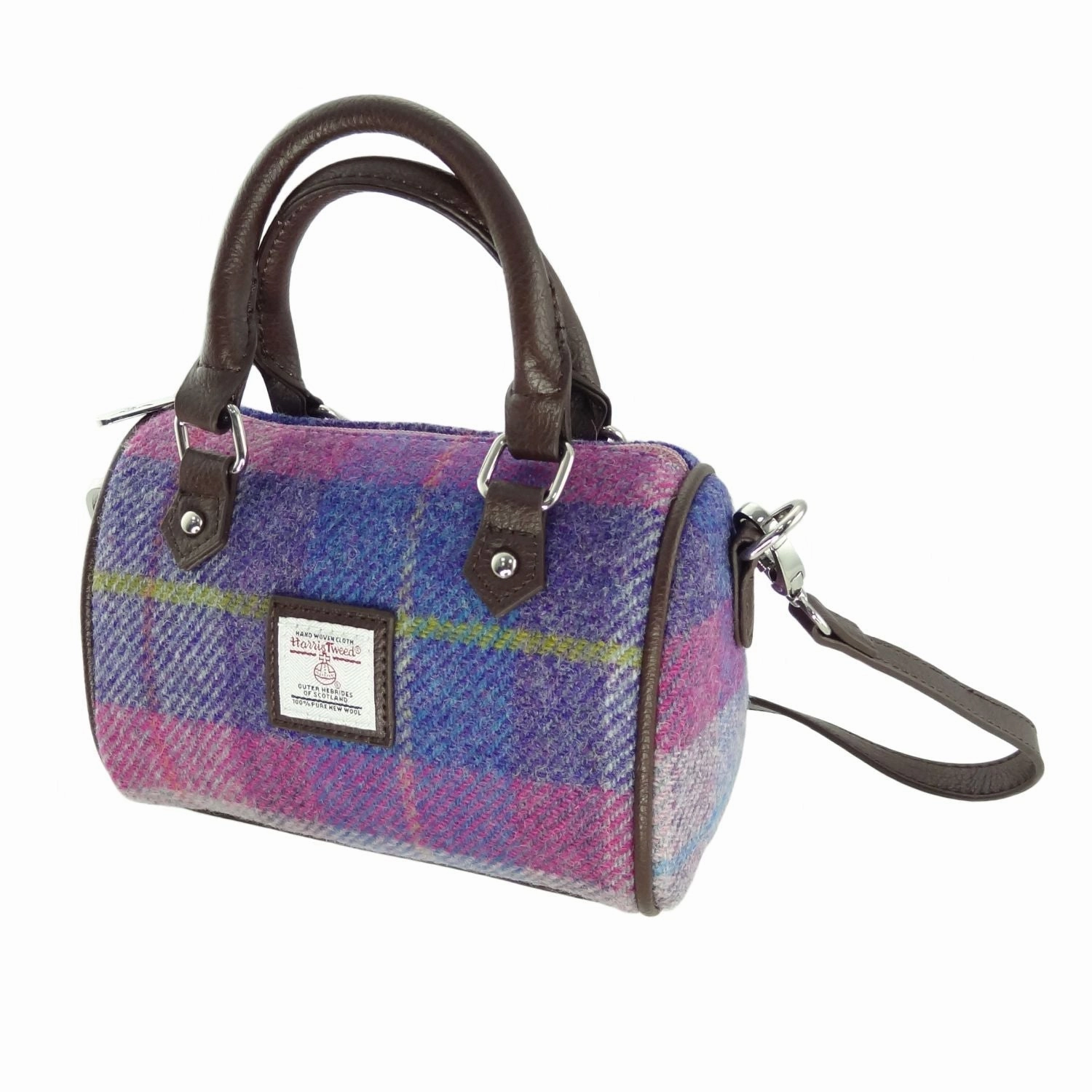 Timeless Aesthetic Sleek Profile Mini Bowling Bag 'Kilbride' with Harris Tweed?