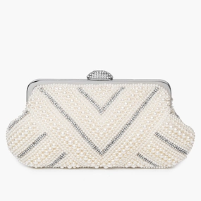 Orliana | Pearl & Crystal Embellished Evening Clutch ?C Timeless Grace Stylish Choice Lightweight Feel