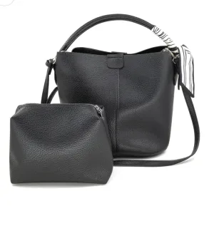 Brena Black Tote BC Bag with Scarf Fashion Ready Functional Pocket