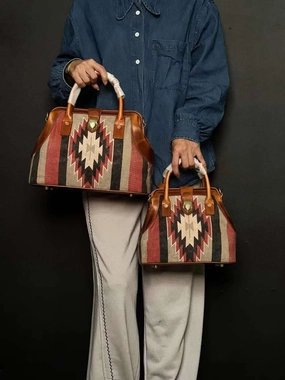 Bohemian Leather Doctor Bag, Multicolour Bag, Carpet Shoulder Bag, Turkish Kilim Bag, Rug Bag, Handmade Clothing, Gift For Her Urban Explorer Minimalist Function