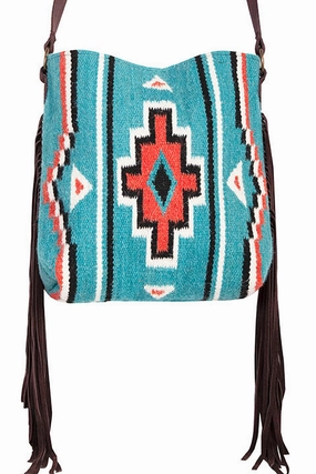 Western Shoulder Tote Wool Southwest Print Minimal Function