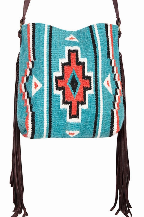 Western Shoulder Tote Wool Southwest Print Minimal Function