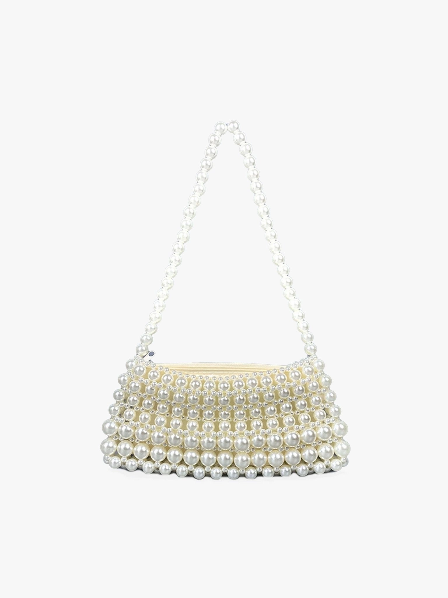 Pearl Beaded Top Handle Bag ?C Vintage-Inspired Handbag for Special Occasions Everyday Use Functional Reliability