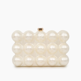 Pearl Bubble Clutch ?C Sculptural Acrylic Evening Bag Fine Detail