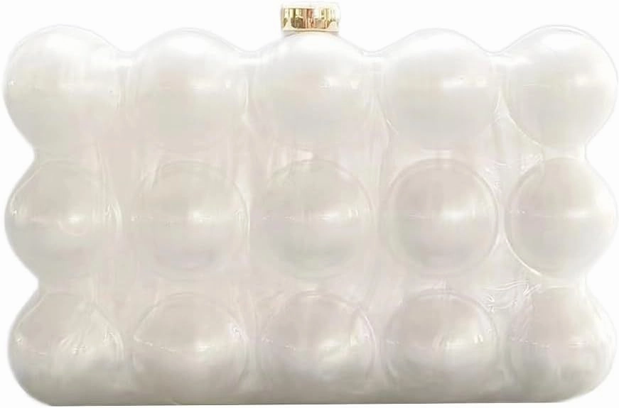 Elegant Spirit Classic Spirit Pearl Bubble Clutch ?C Sculptural Acrylic Evening Bag