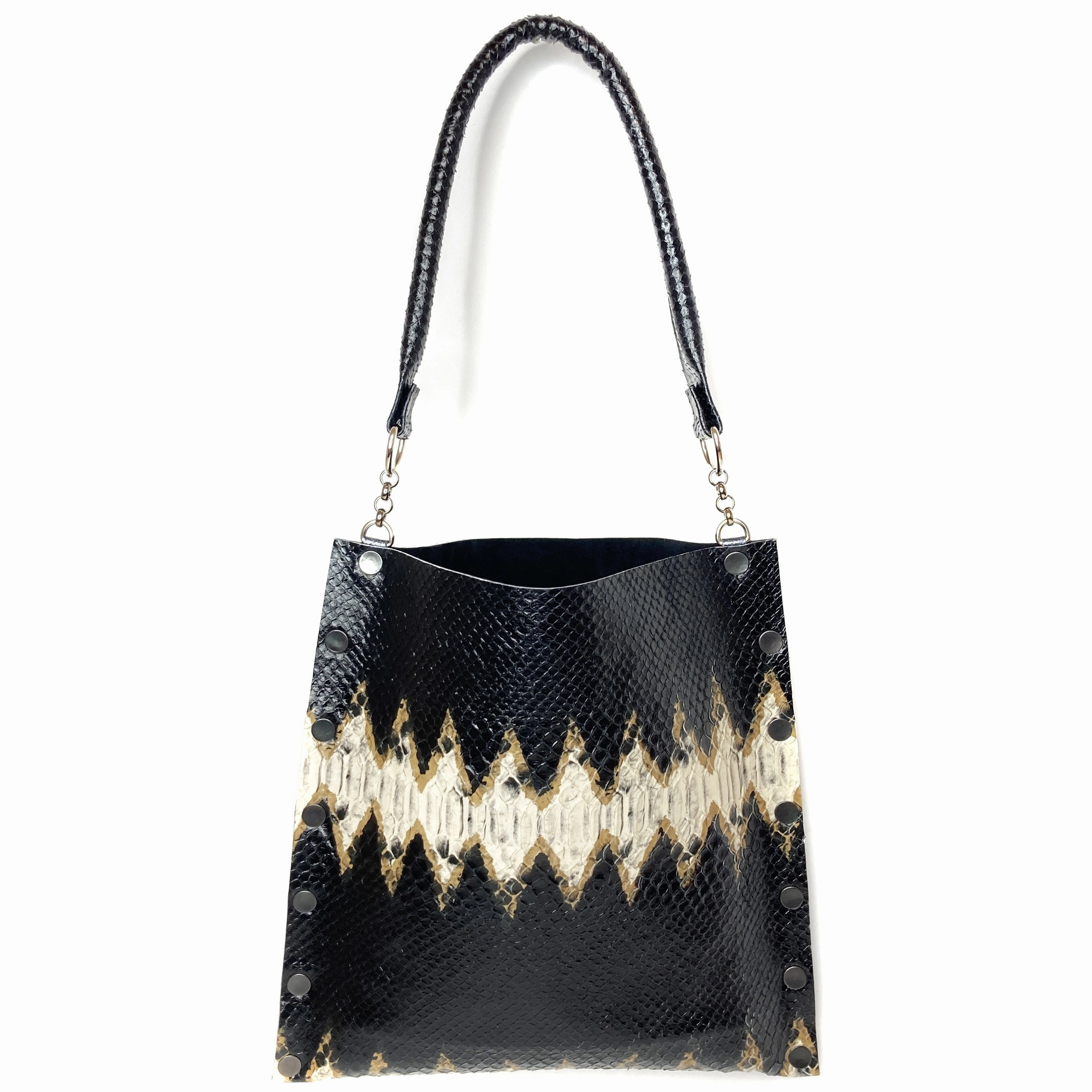 Simple Functionality Bronze Python Tote Bag (horizontal)