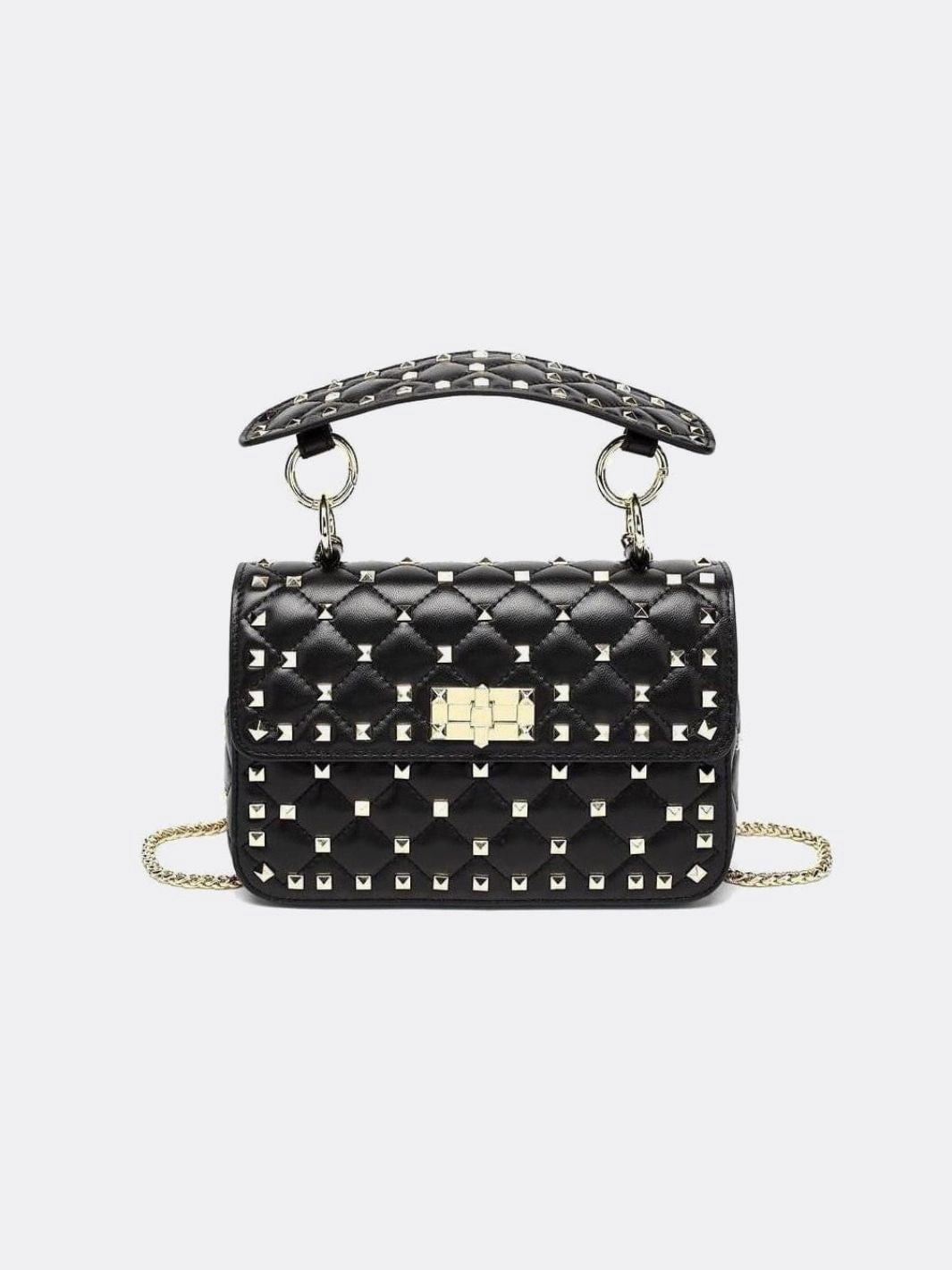 Black Studded Leather Handbag ?C Rock Chic Meets Luxury daily pick