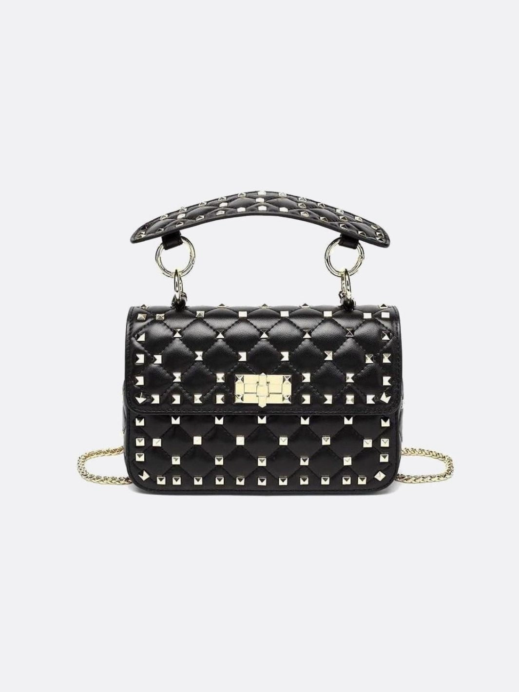Black Studded Leather Handbag ?C Rock Chic Meets Luxury Durable Design