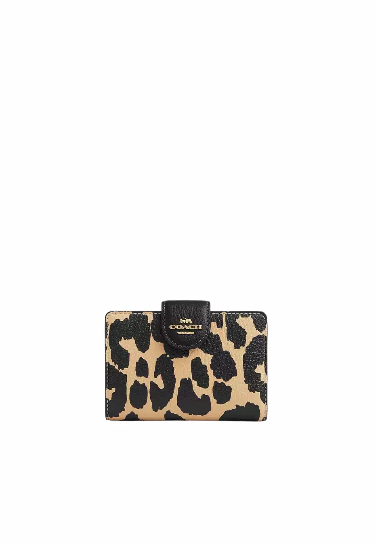 Coach Medium Corner Zip Wallet In Leopard Multi CBT25 Vintage Style
