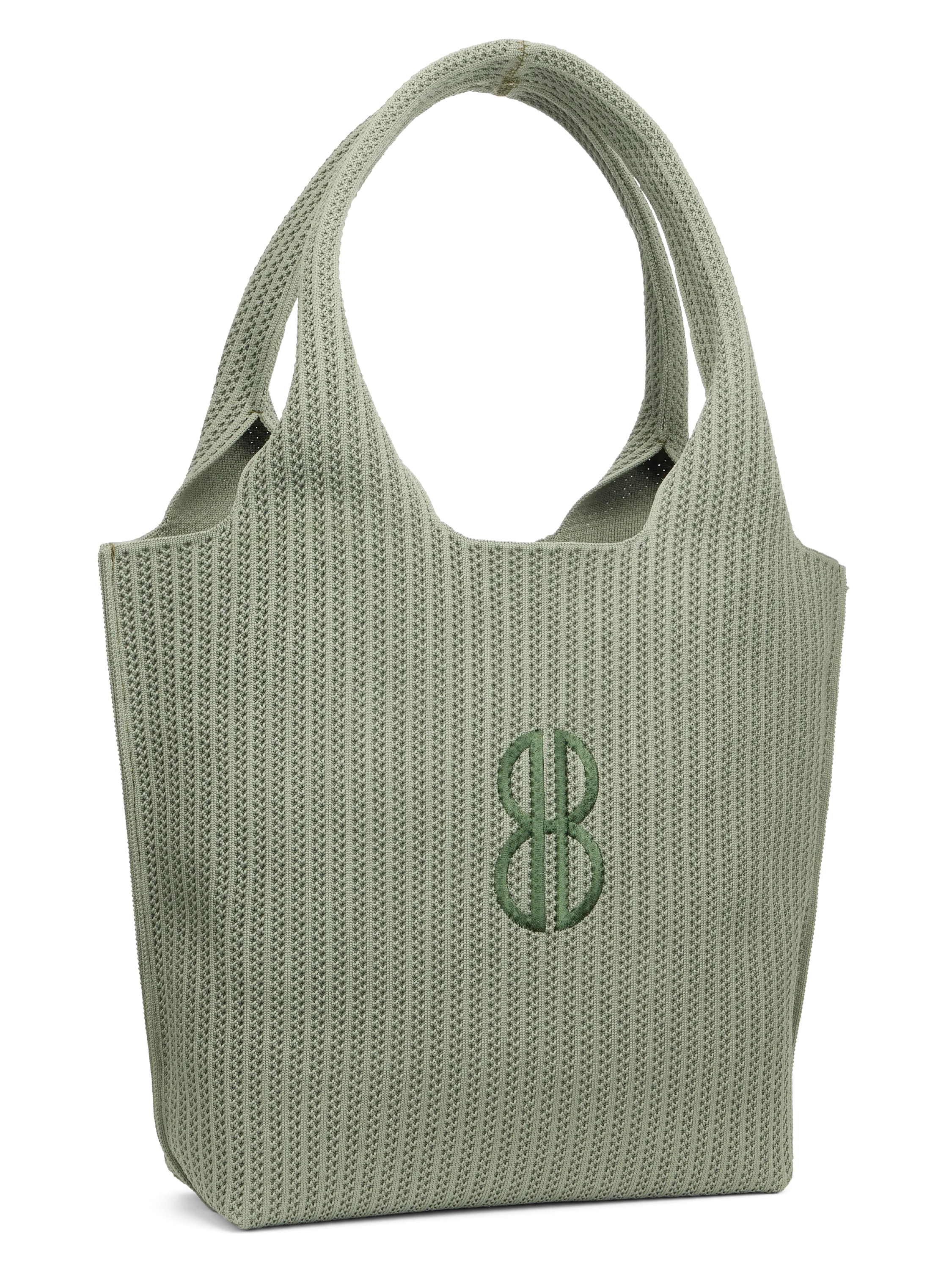 Sutton City Tote - Sage Stripe Monogram - Medium Compact Bag Everyday Essential