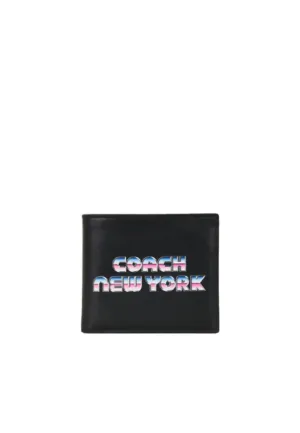 Coach Double Billfold C3412 With New York Graphic Wallet In Black Urban Attitude Small personal organizer