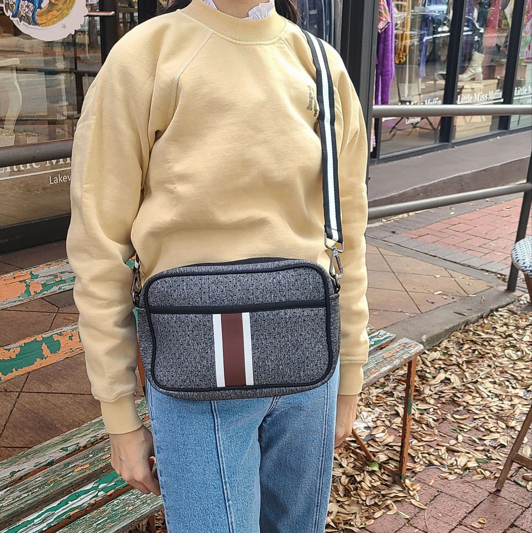 Compact Storage Little Miss Muffin Exclusive Neoprene Crossbody Purses