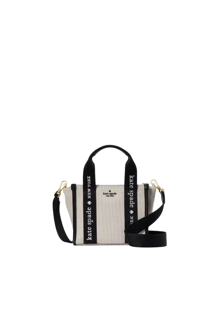 Compact Shape Trend Alert Kate Spade Kip Mini Canvas Tote Bag In Natural Multi KL062