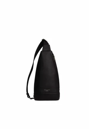 Sleek and minimalistic look complements any outfit Modern Fashion Outfit Coach Dominic Sling Bag In Black CY803