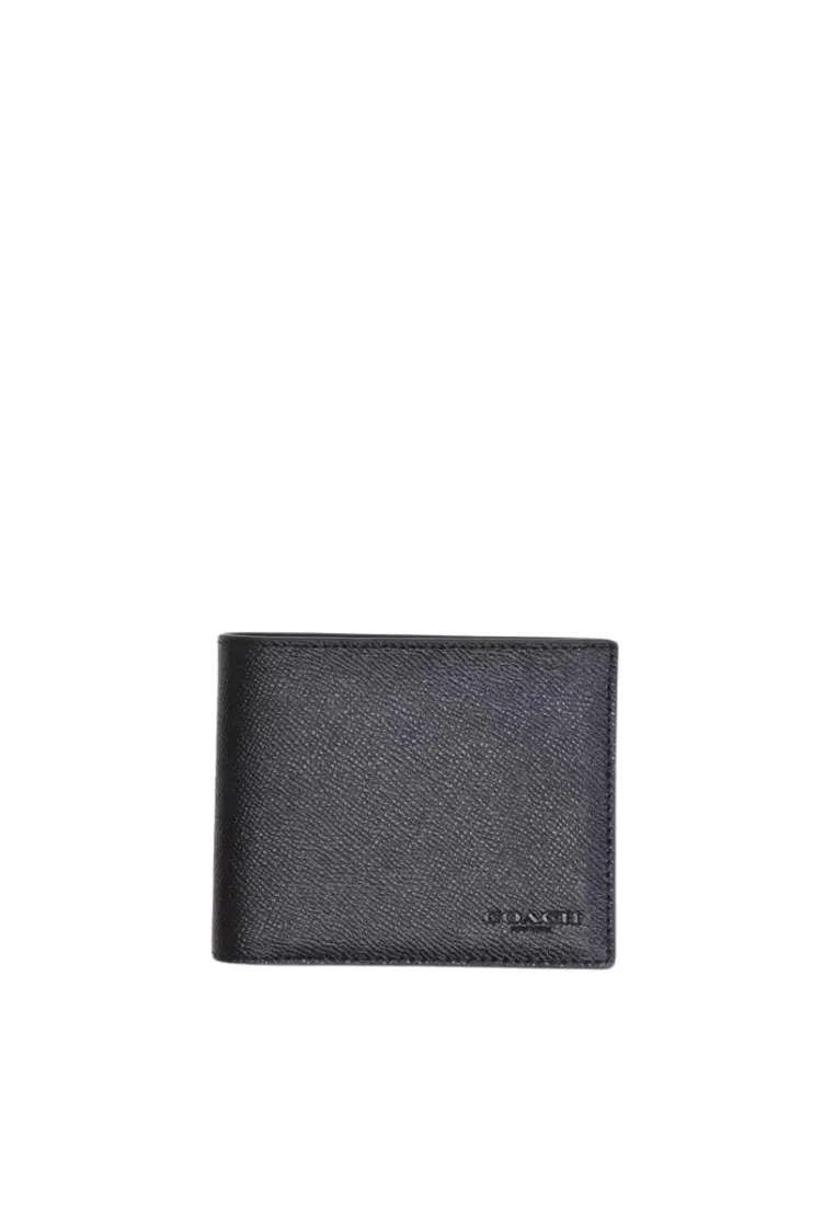 Handy Size Minimal Functionality Coach 3 In 1 Wallet In Black CR899