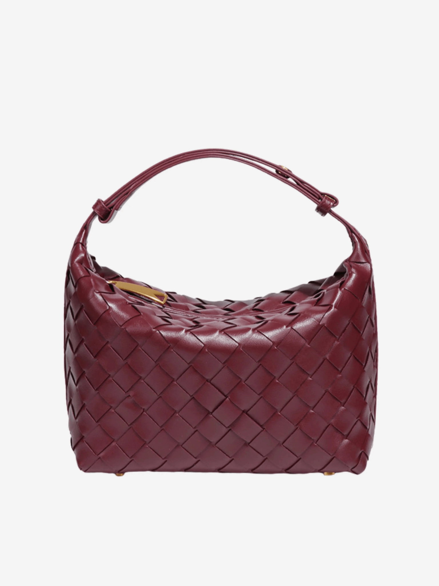 Luxury Accessory Practical weekend tote Isabella | Luxe Burgundy Woven Leather Tote ?C Chic & Statement-Making