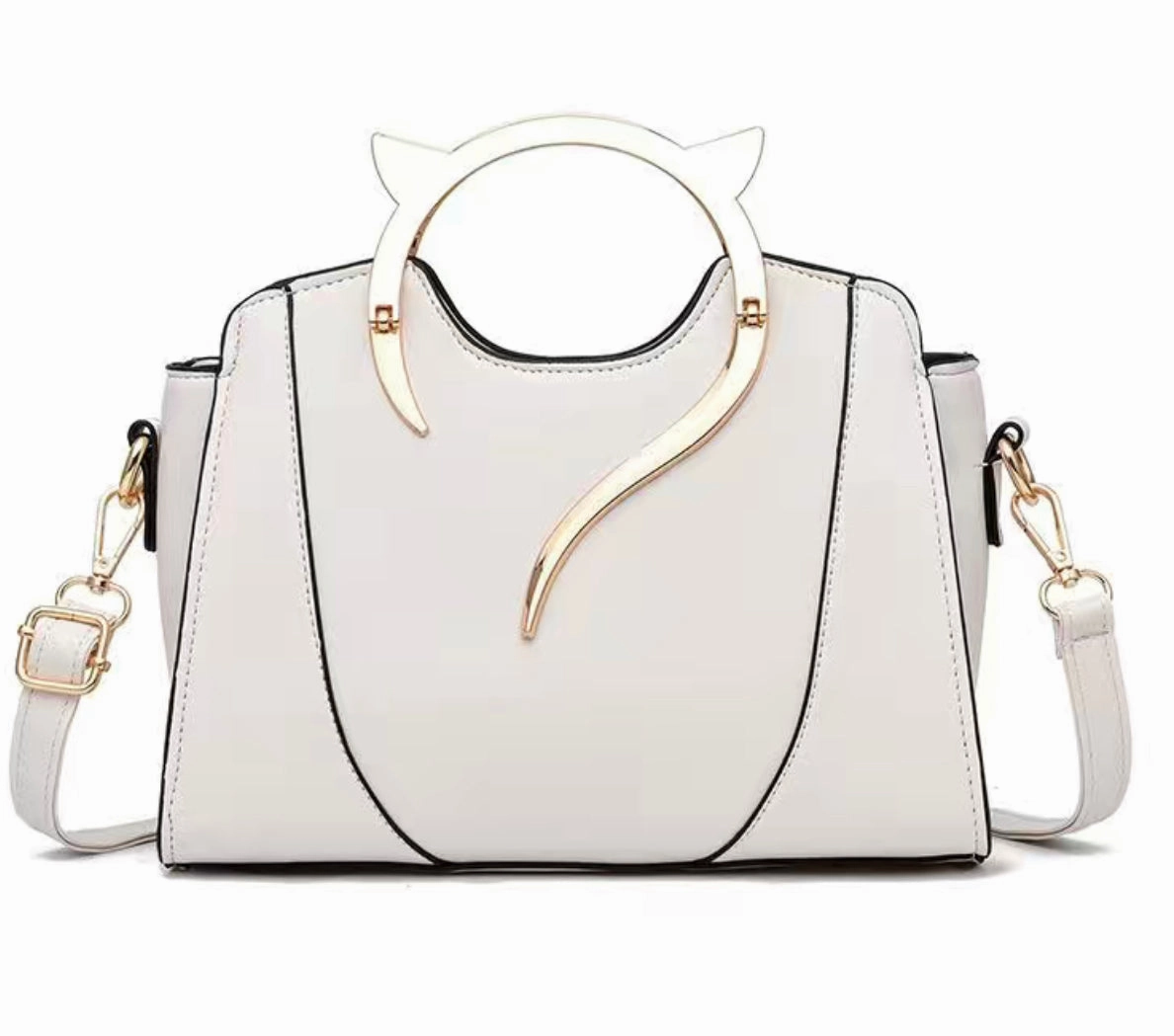 Cat Purse - Elegant Gold Cat Shape Handle Daily Journey Practical Functionality