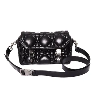 Luxury Accent DIOR Diorcamp Quilted Crossbody Bag in Black Macrocannage Calfskin Leather