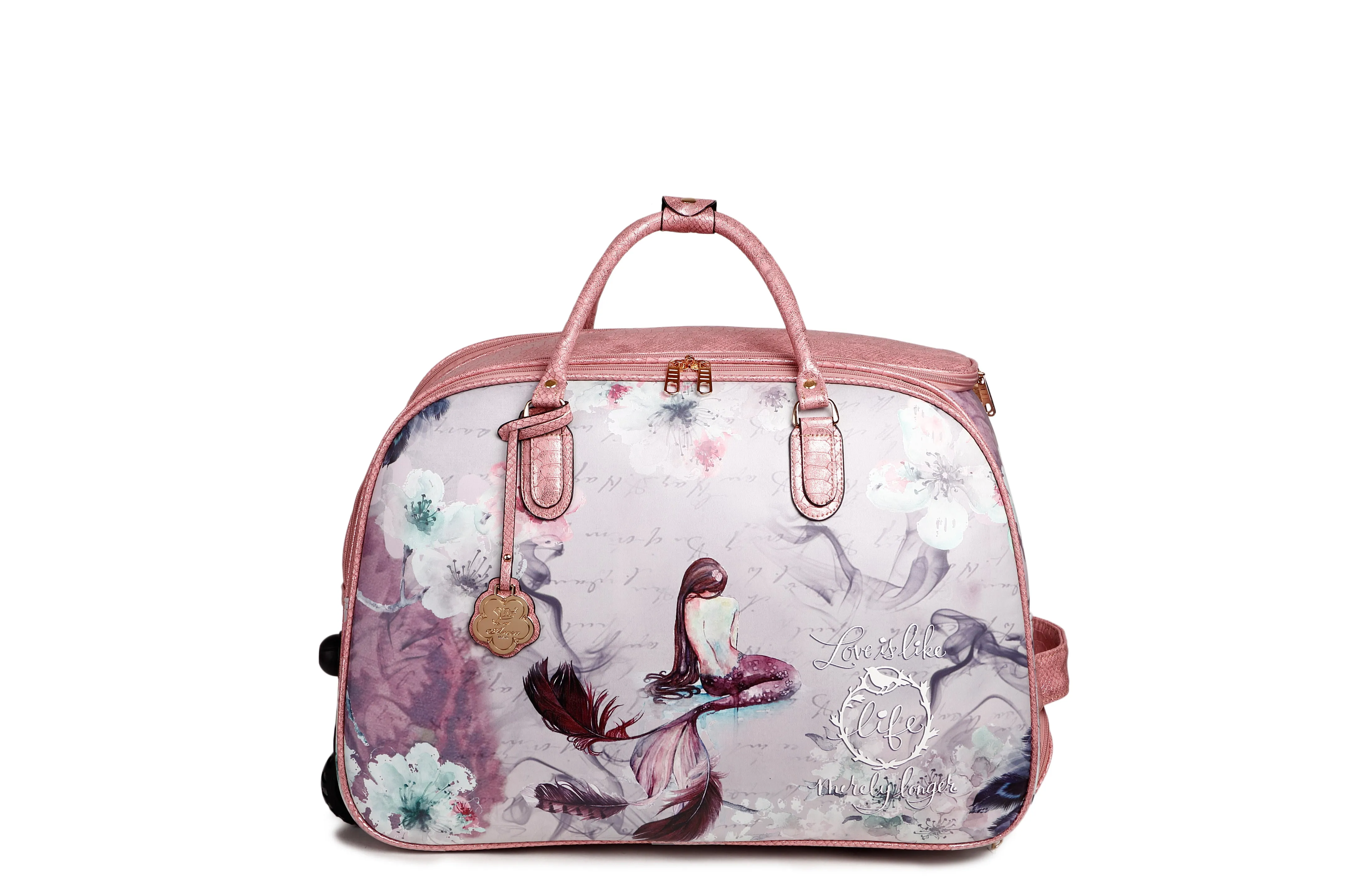 Modern Woman Princess Mera Vegan Large Rolling Duffel Travel Bag