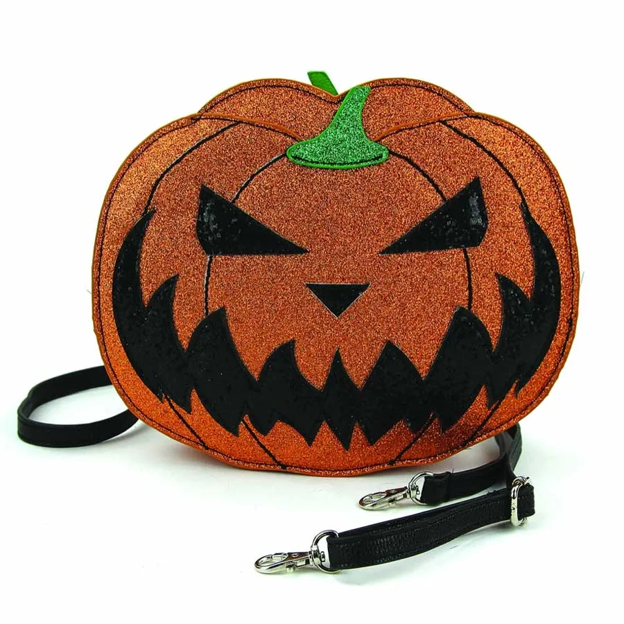 Pumpkin Two Faced Jack O Lantern Crossbody Bag Smart innovation Bright shade