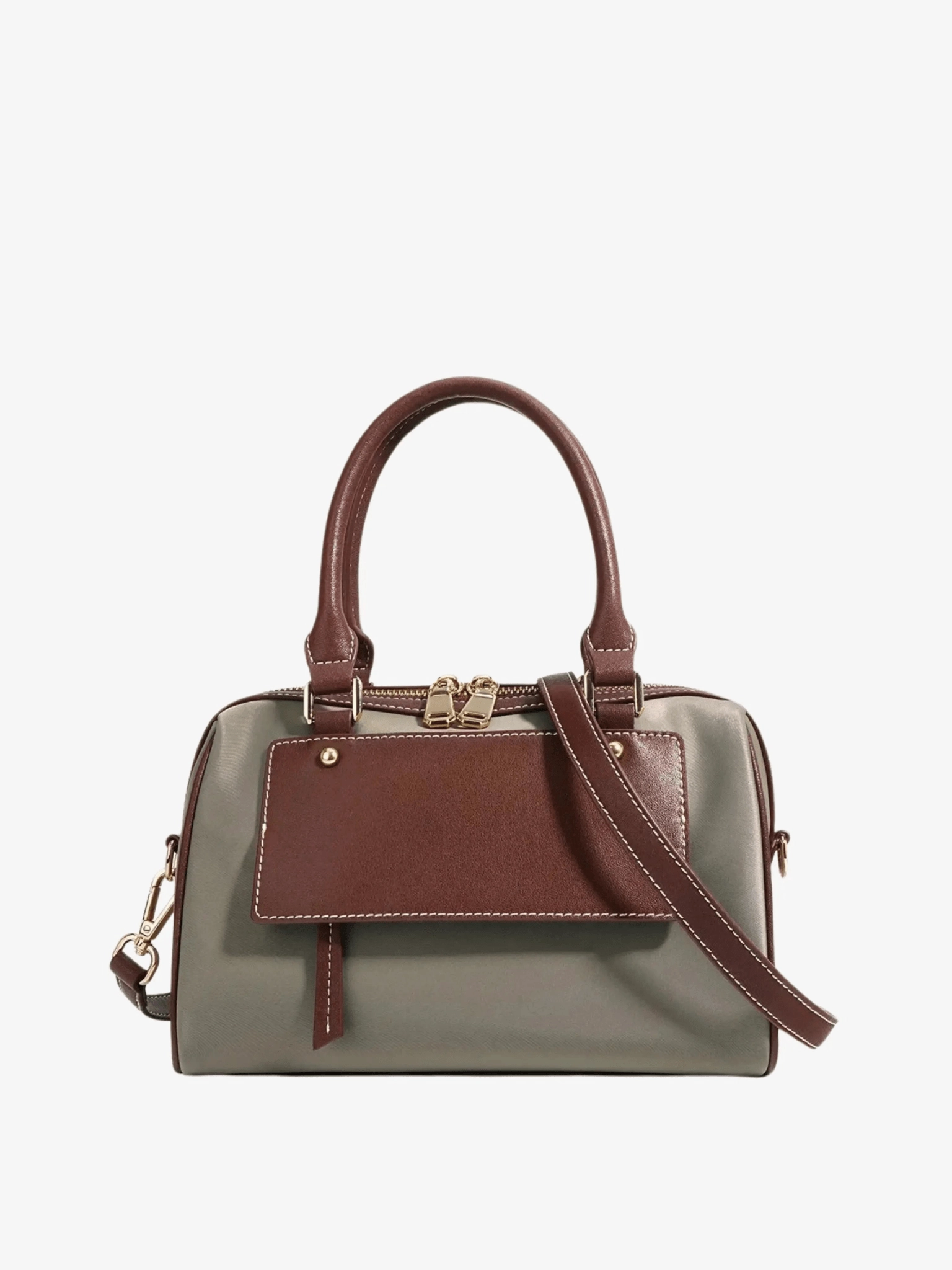 Sorynna | Two-Tone Leather Satchel ?C Elegant & Contemporary Smart Geometry Sophisticated Functionality