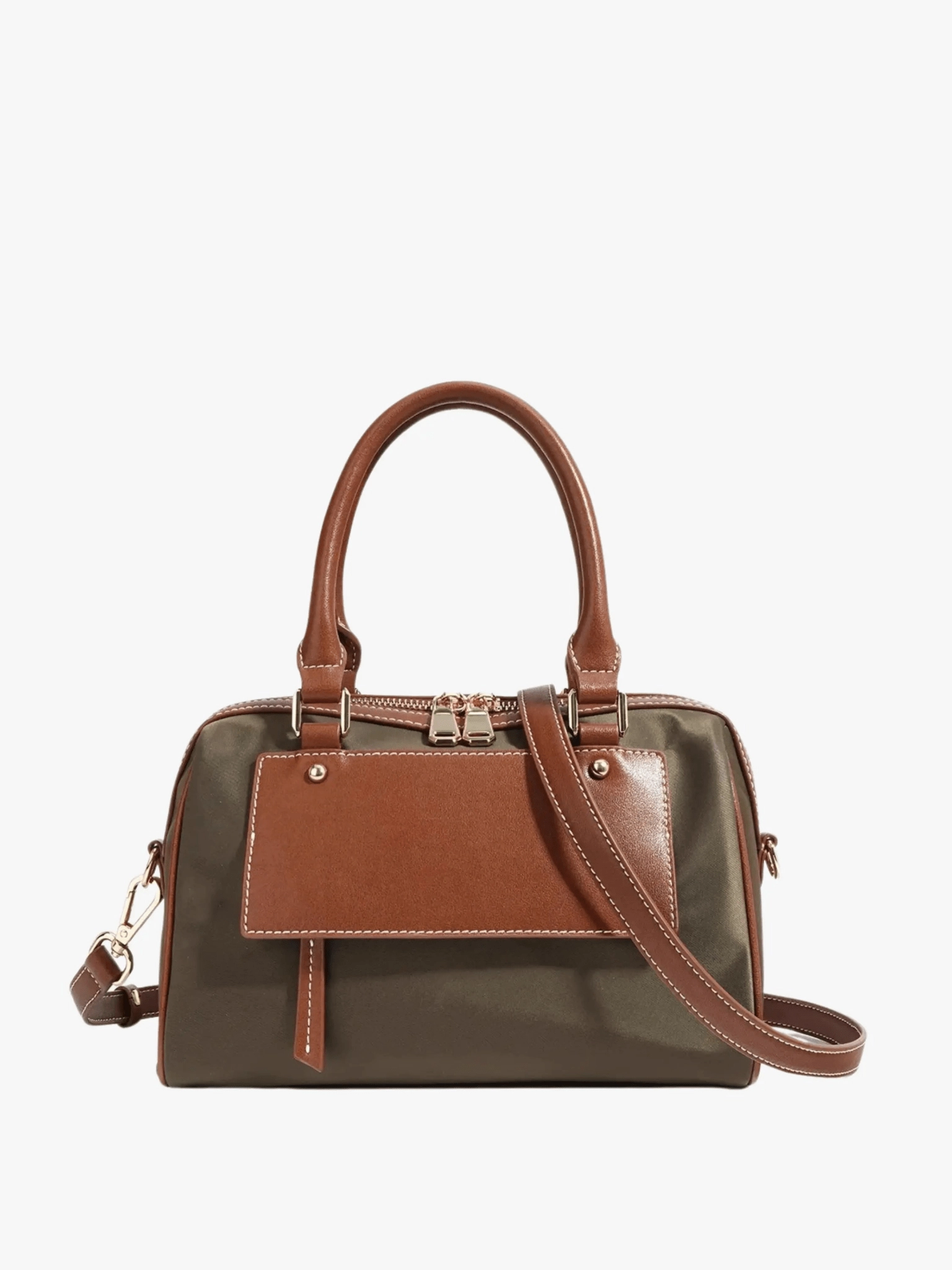 Evening Fashion Timeless Charm Sorynna | Two-Tone Leather Satchel ?C Elegant & Contemporary