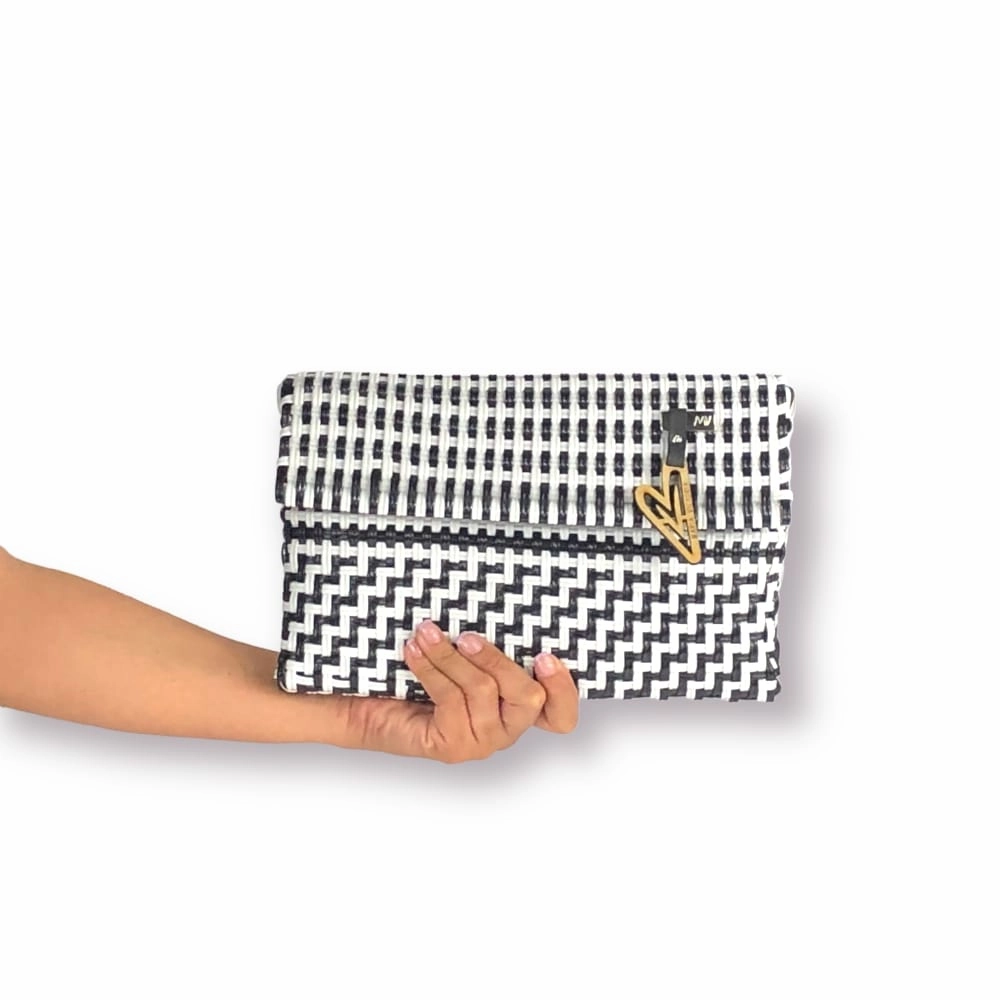 Luxury Inspiration Trendy Choice Maria Victoria | Magpie BW DI | Upcycled, Handwoven, Clutch Wallet