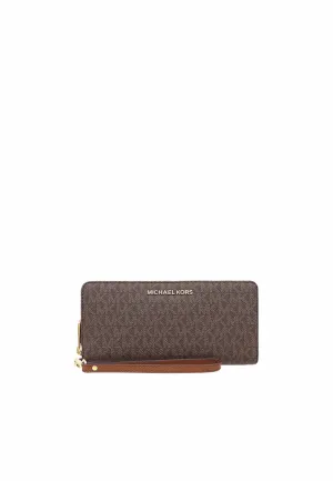 Michael Kors Jet Set Travel Continental Large Wallet 35F8GTVT3B In Brown Acorn Travel Style